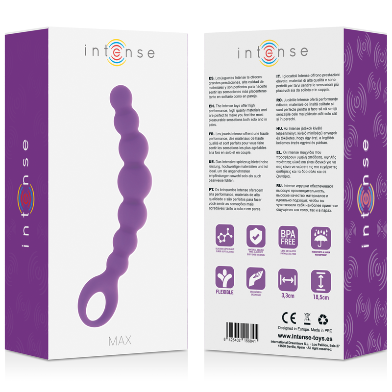 INTENSE ANAL TOYS Billes Anal Max Lilas — accessoires inclus