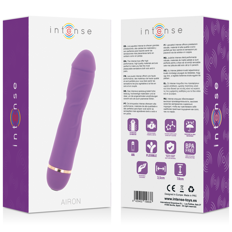 INTENSE HIGH TECH Airon 20 Vitesses Silicone Lilas — vue arrière