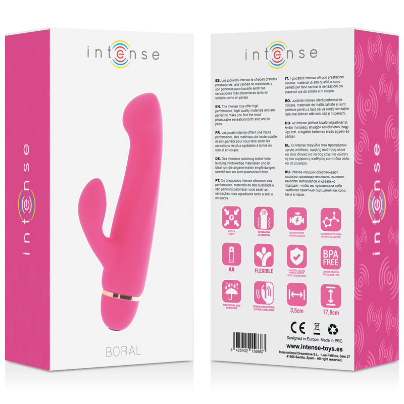 INTENSE HIGH TECH Boral 20 Vitesses Silicone Rose — accessoires inclus