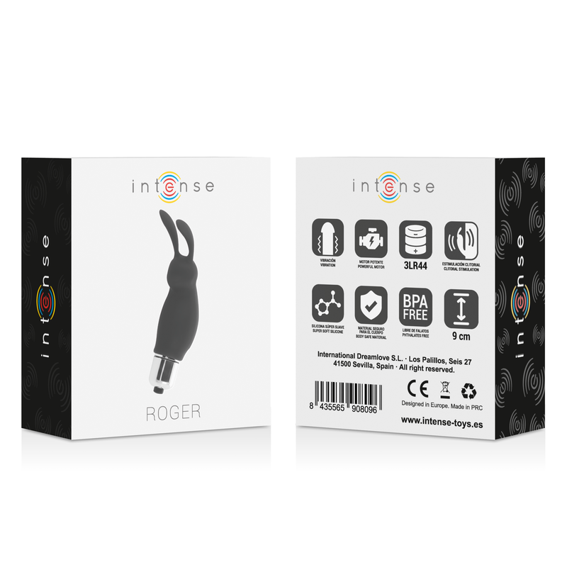 INTENSE FUN TOYS Lapin Roger Noir — vue arrière