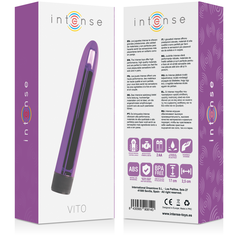 INTENSE FUN TOYS Vibrateur Vito Lilas — vue arrière