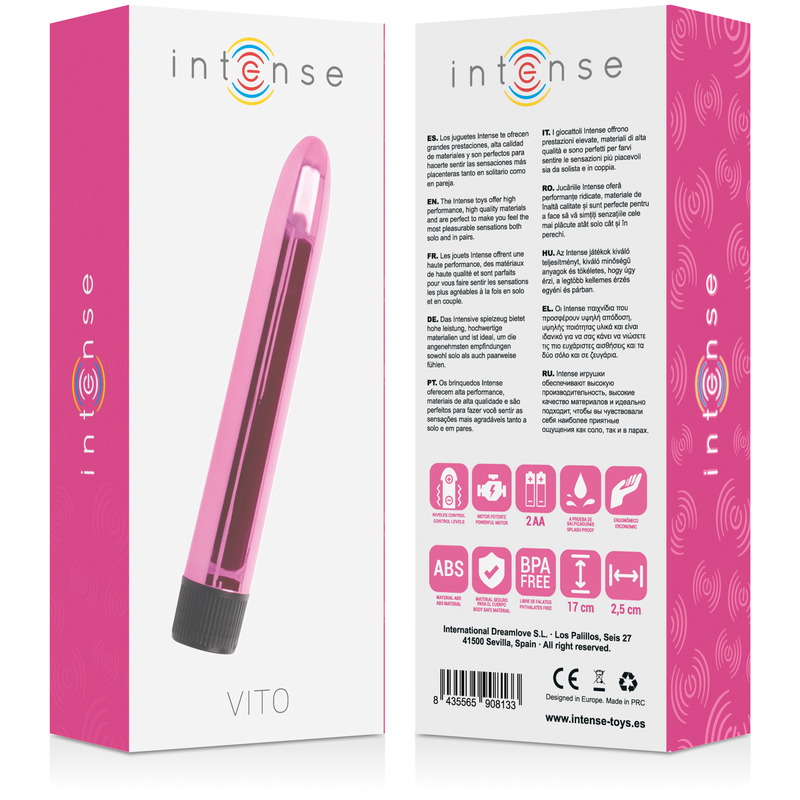 INTENSE FUN TOYS Vibrateur Vito Rose — vue arrière
