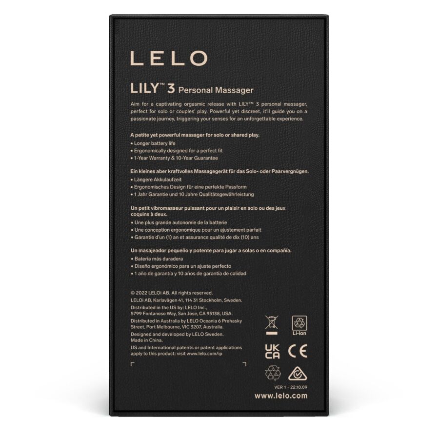 LELO Masseur Personnel Lily 3 - Lavande — vue arrière