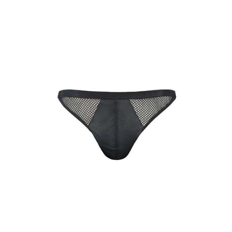 PASSION MEN 034 Slip Open Luke Noir S/M — accessoires inclus
