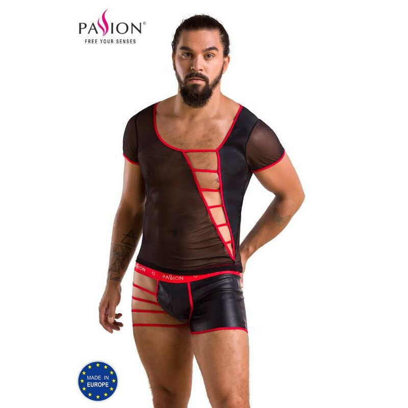 PASSION MEN 055 Ensemble Mark Noir L/Xl - Aura Intime