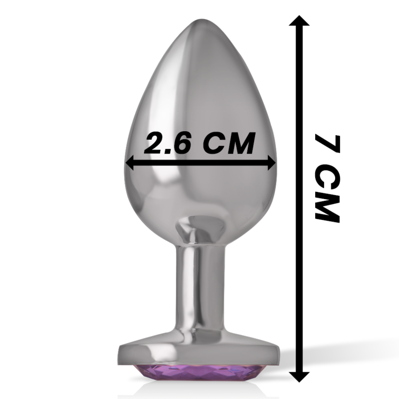 INTENSE ANAL TOYS Plug Anal Métal Aluminium Cristal Violet Taille S — vue arrière