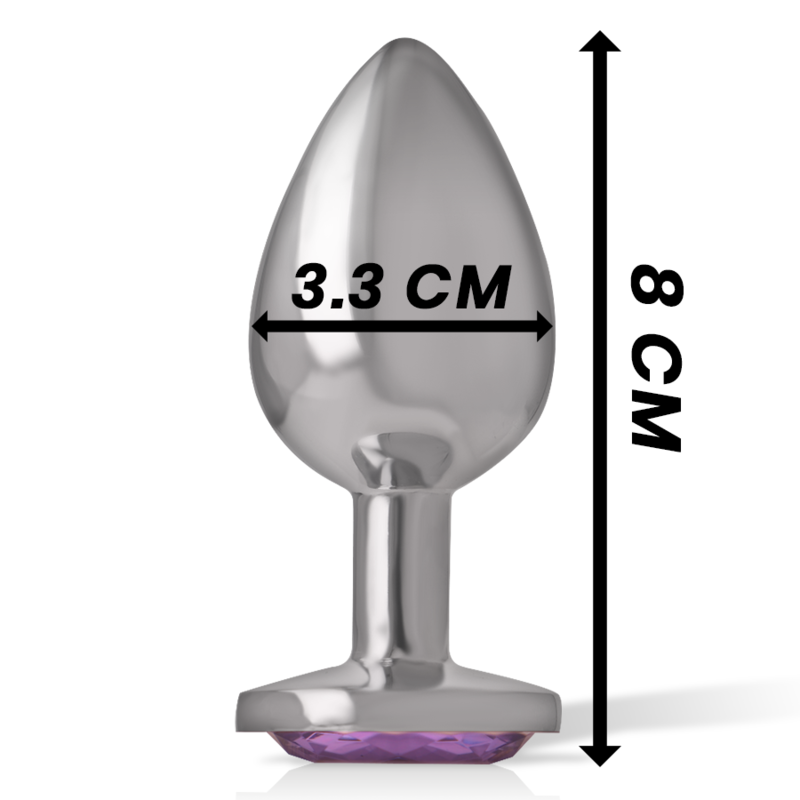 INTENSE ANAL TOYS Plug Anal Métal Aluminium Cristal Violet Taille M — vue arrière