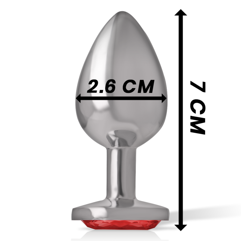 INTENSE ANAL TOYS Plug Anal Métal Aluminium Cristal Rouge Taille S — vue arrière
