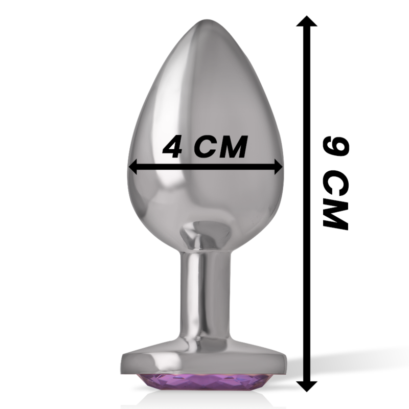 INTENSE ANAL TOYS Plug Anal Métal Aluminium Cristal Violet Taille L — vue arrière