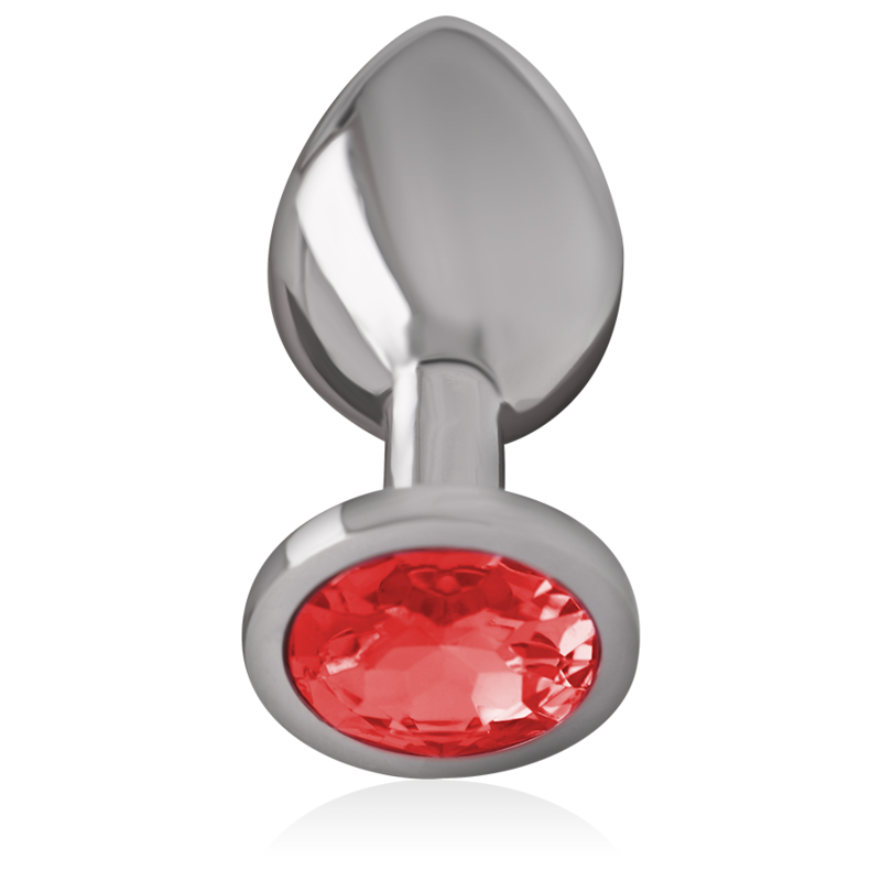 INTENSE ANAL TOYS Plug Anal Métal Cristal Rouge Taille M — vue détaillée