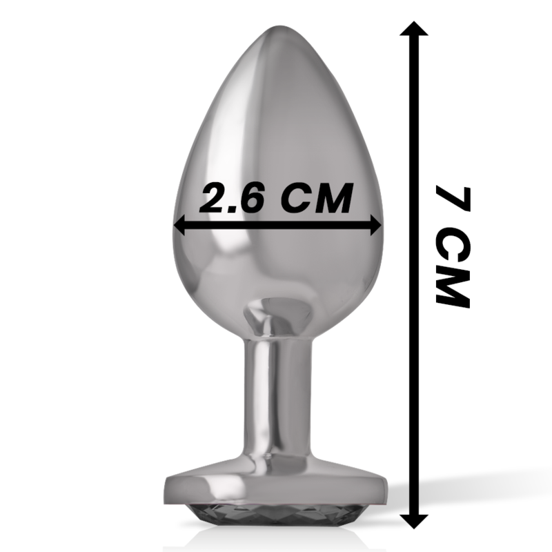 INTENSE ANAL TOYS Plug Anal Métal Aluminium Cristal Noir Taille S — vue arrière