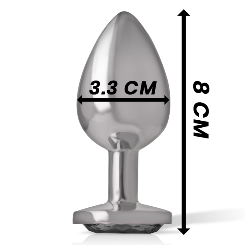 INTENSE ANAL TOYS Plug Anal Métal Aluminium Verre Noir Taille M — vue arrière