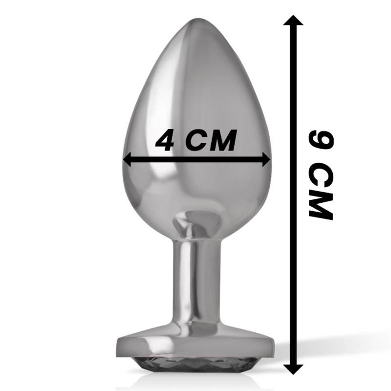 INTENSE ANAL TOYS Plug Anal Métal Aluminium Verre Noir Taille L — vue arrière