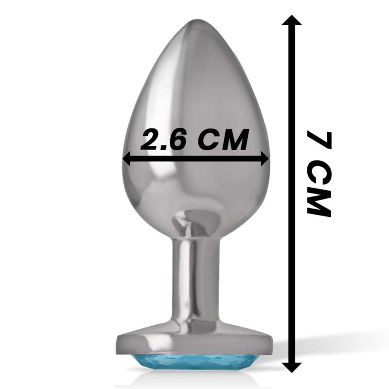 INTENSE ANAL TOYS Plug Anal Métal Aluminium Cristal Bleu Taille S — vue arrière
