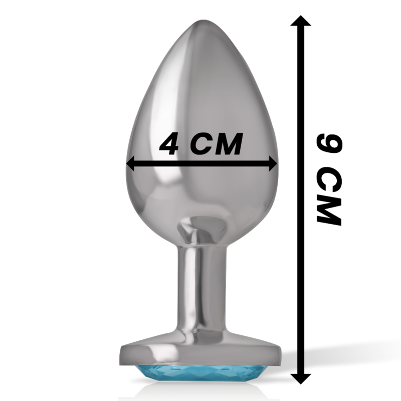 INTENSE ANAL TOYS Plug Anal Métal Aluminium Cristal Bleu Taille L — vue arrière