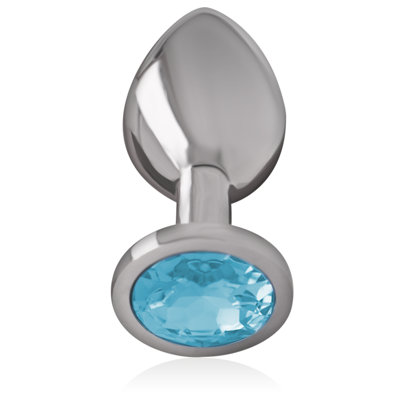 INTENSE ANAL TOYS Plug Anal Métal Aluminium Verre Bleu Taille M — vue détaillée