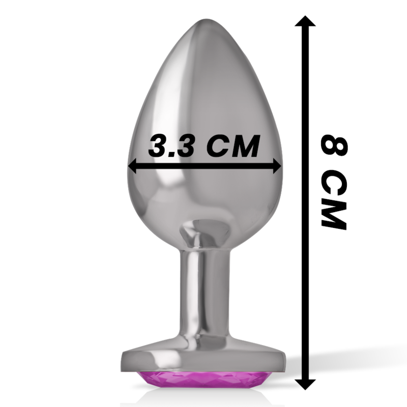 INTENSE ANAL TOYS Plug Anal Métal Aluminium Cristal Rose Taille M — vue arrière