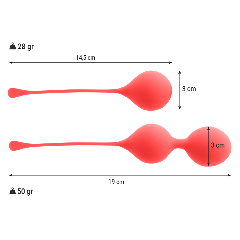INTENSE HEALTH KEGEL Pack Balles Kegel Kendall Rouge — vue alternative