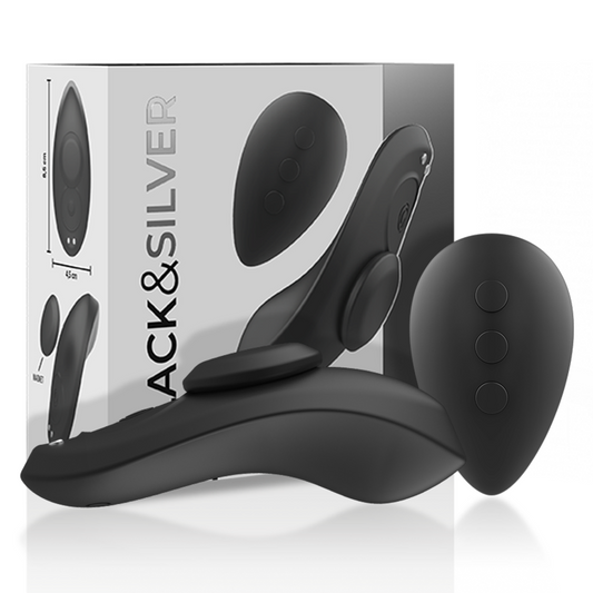BLACK&SILVER CULOTTE VIBRANTE RECHARGEABLE SILICONE PRESTON NOIRE - Aura Intime