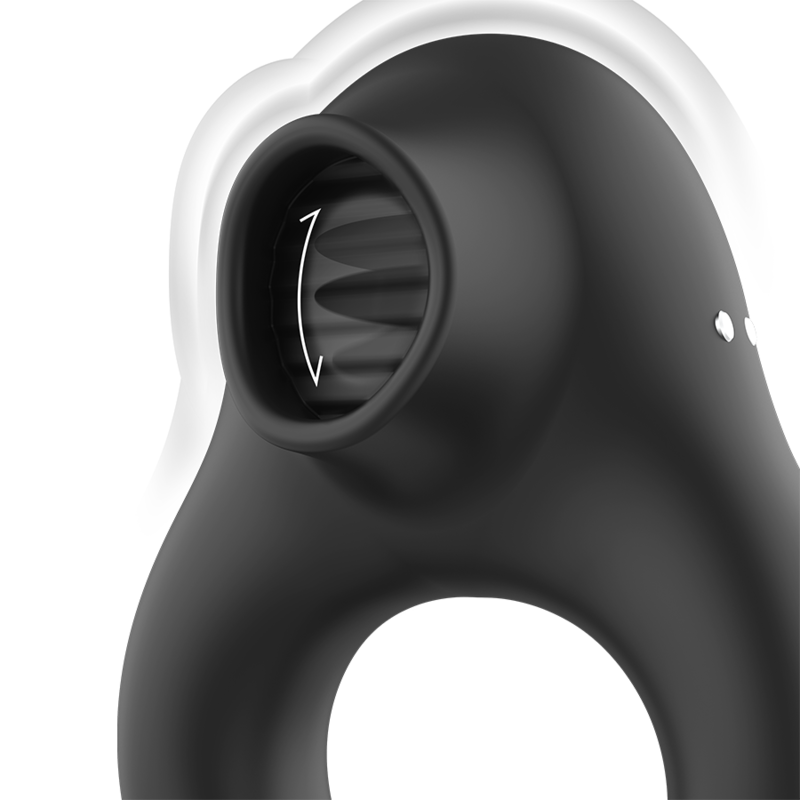 BLACK&SILVER ANNEAU VIBRATEUR SILICONE 3 MOTEURS RECHARGEABLE NOIR — vue arrière