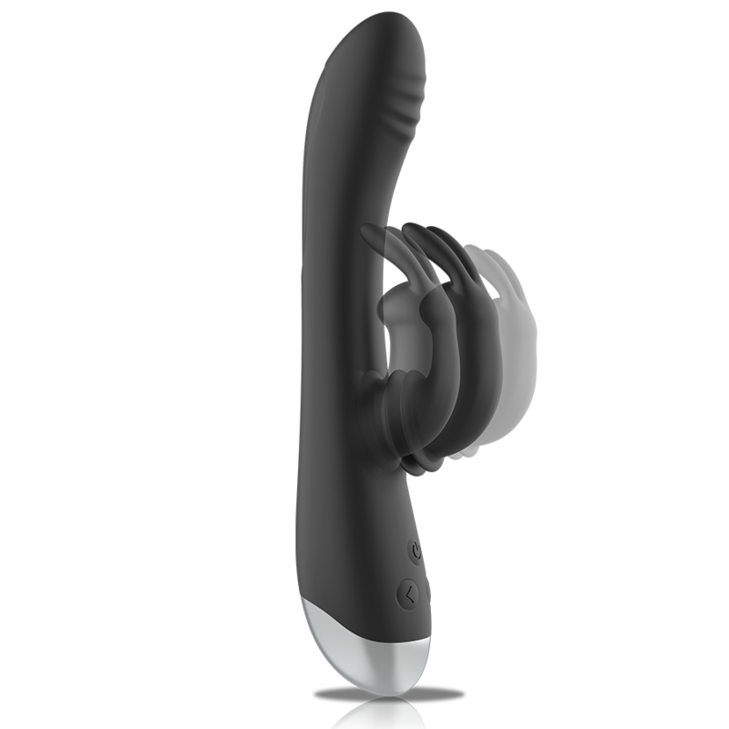 BLACK&SILVER Dj. Stimulateur Lapin Rechargeable Silicone Adam Noir — vue alternative