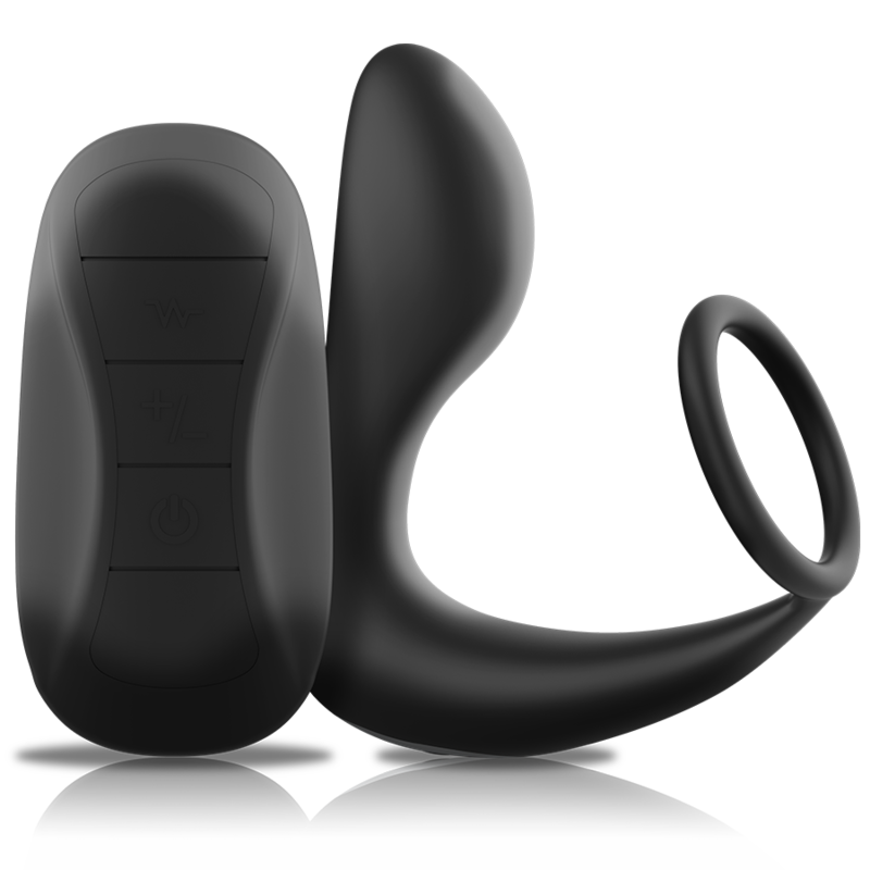 BLACK&SILVER - Masseur Anal Télécommande Rechargeable Silicone Noir