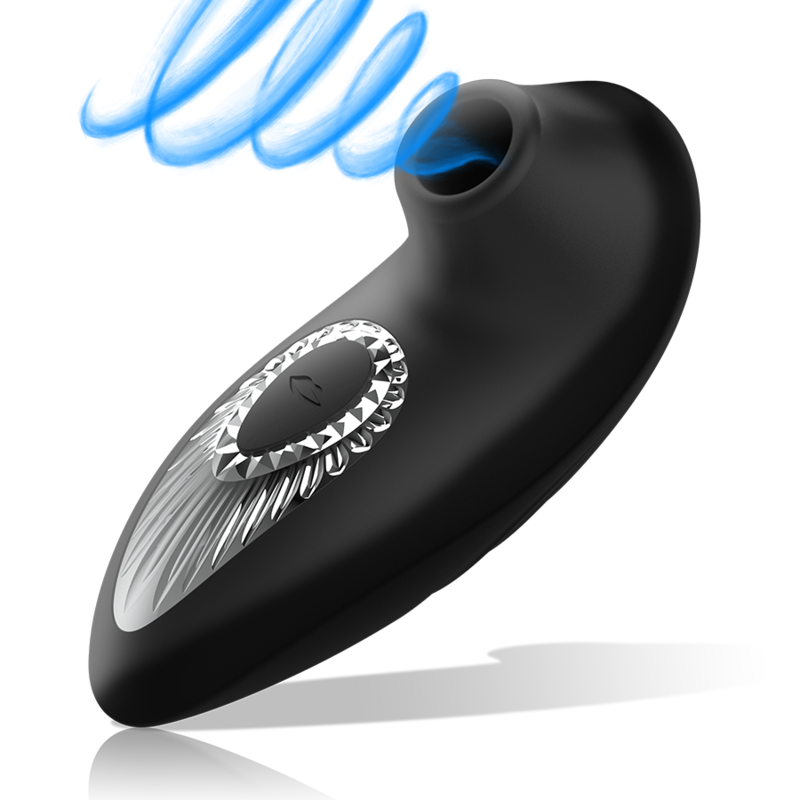 BLACK&SILVER Drake Deluxe Sucking Vibe Rechargeable Silicone Noir — vue alternative