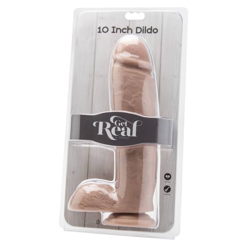 GET REAL - Dildo 10" With Skin-Like Beads