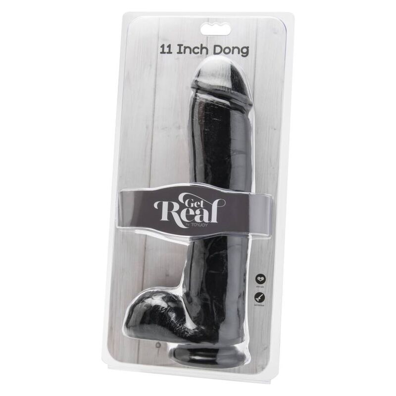 GET REAL GODE 28 CM BOULES NOIR — vue détaillée