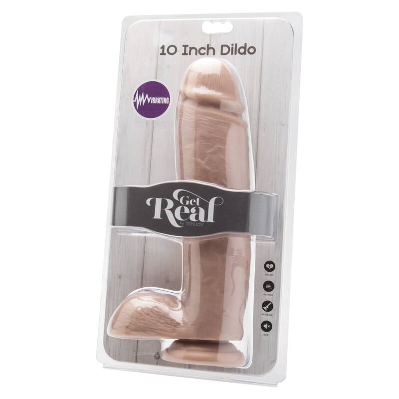 GET REAL - Gode 25,5 Cm Avec Billes Vibrateur Skin