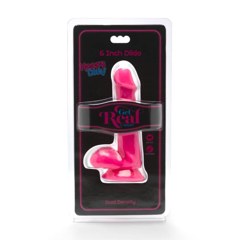 GET REAL GODE HAPPY DICKS 12 CM BALLES ROSE — vue détaillée