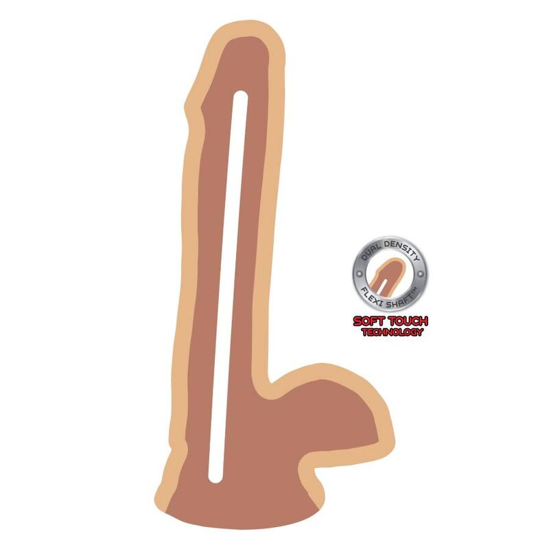 GET REAL - Gode Double Densité 17 Cm Balles Peau