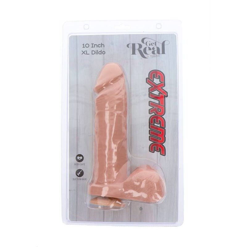 GET REAL GODE EXTREME XL 25,5 CM PEAU — accessoires inclus