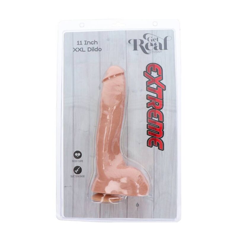 GET REAL GODE EXTREME XXL 28 CM PEAU — accessoires inclus