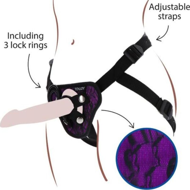 GET REAL HARNAIS DENTELLE STRAP-ON VIOLET - Aura Intime