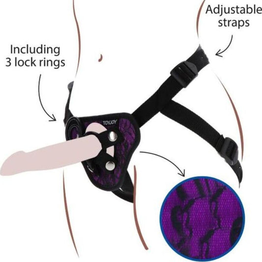 GET REAL HARNAIS DENTELLE STRAP-ON VIOLET - Aura Intime