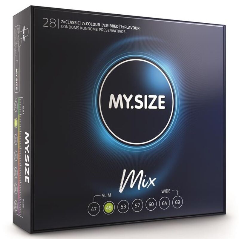MY SIZE MIX Mix Préservatifs 49 Mm 28 Unités - Aura Intime