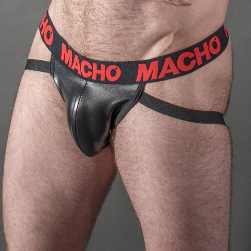 MACHO UNDERWEAR Mx25Rc Jock Cuir Rouge L — vue détaillée