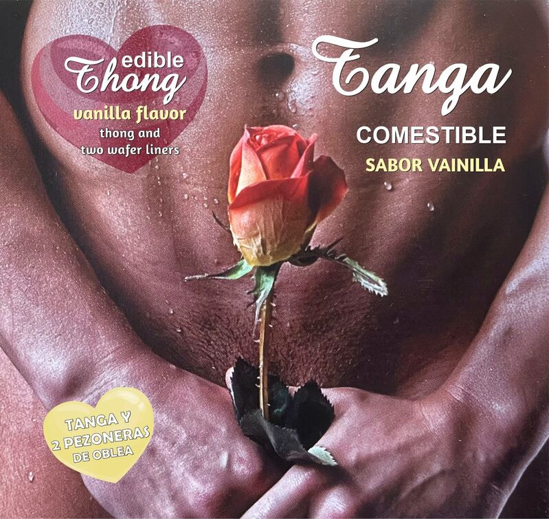HOTFLOWERS - String Homme + 2 Nipple Azyme Vanille /Es/Pt/En/Fr/It/