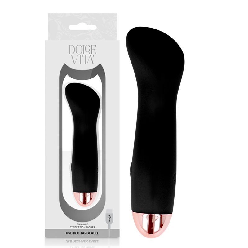 DOLCE VITA Vibrateur Rechargeable One Noir 7 Vitesses - Aura Intime