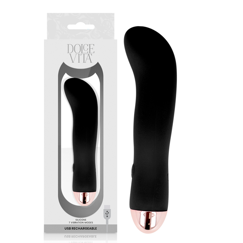 DOLCE VITA Vibrateur Rechargeable Deux Noir 7 Vitesses - Aura Intime