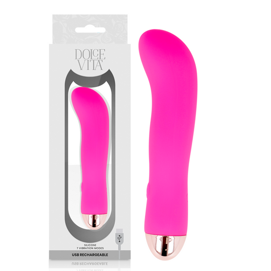 DOLCE VITA Vibrateur Rechargeable Deux Rose 7 Vitesses - Aura Intime