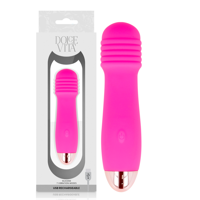 DOLCE VITA Vibrateur Rechargeable Trois Rose 7 Vitesses - Aura Intime