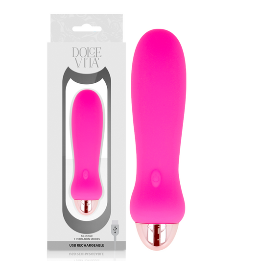 DOLCE VITA Vibrateur Rechargeable Cinq Rose 7 Vitesses - Aura Intime