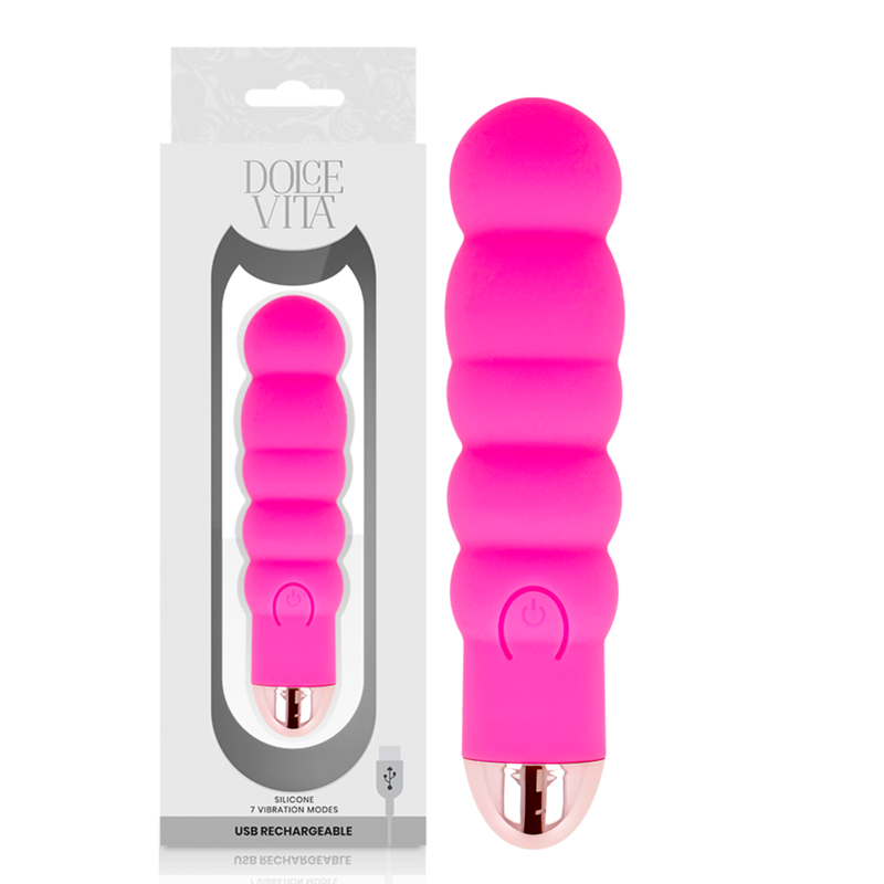 DOLCE VITA Vibrateur Rechargeable Six Rose 7 Vitesses - Aura Intime