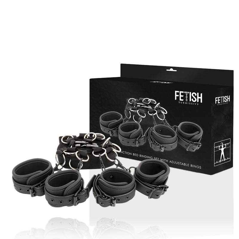 FETISH SUBMISSIVE BONDAGE Ensemble Liens Lit Luxe Doublure Noprène — vue détaillée