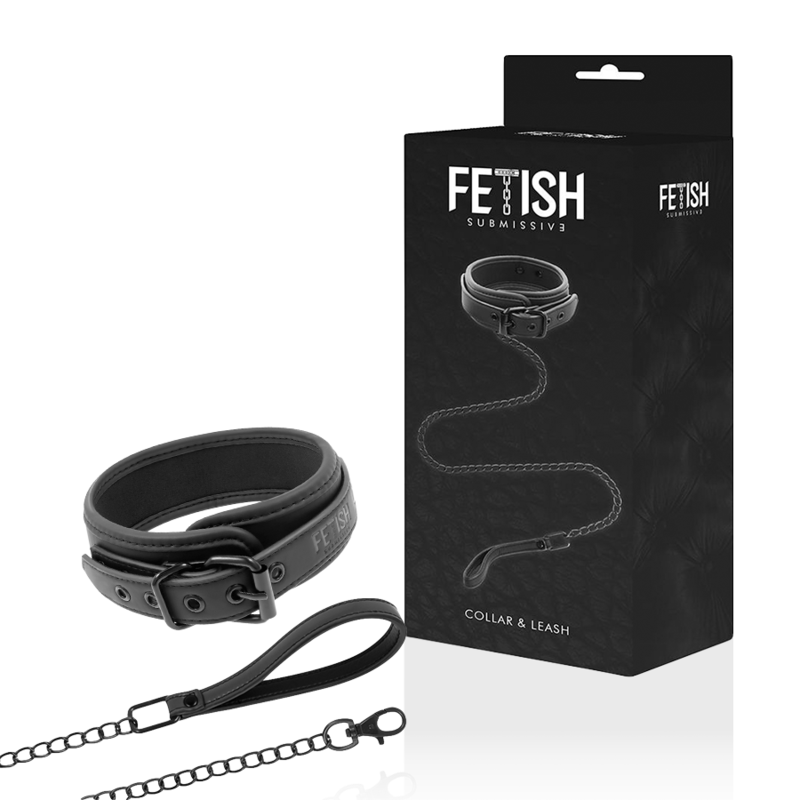 FETISH SUBMISSIVE BONDAGE Collier Chaîne Doublure Noprène — vue détaillée