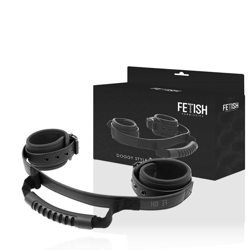 FETISH SUBMISSIVE BONDAGE Menottes Doublure Noprène Poignée — vue détaillée