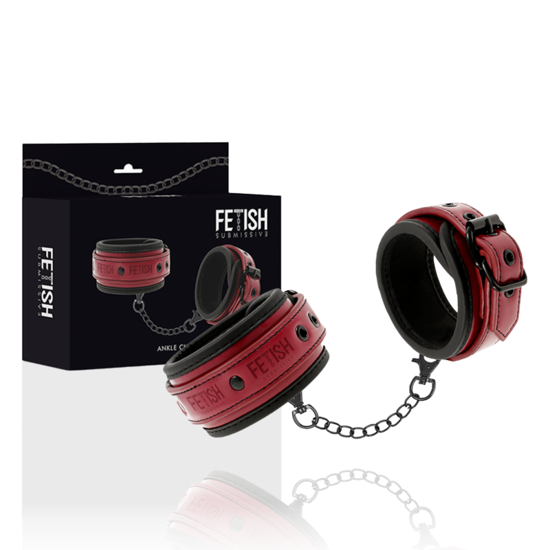 FETISH SUBMISSIVE DARK ROOM Menottes Cheville Cuir Végan Doublure Néoprène - Aura Intime