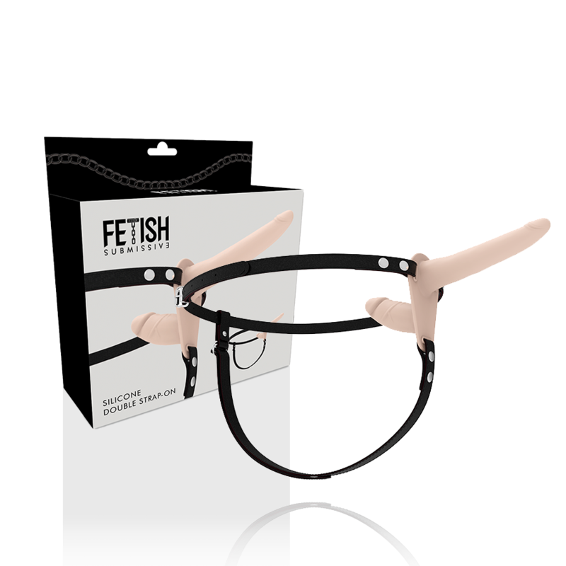 FETISH SUBMISSIVE HARNESS DOUBLE PÉNÉTRATION CHAIR — vue détaillée